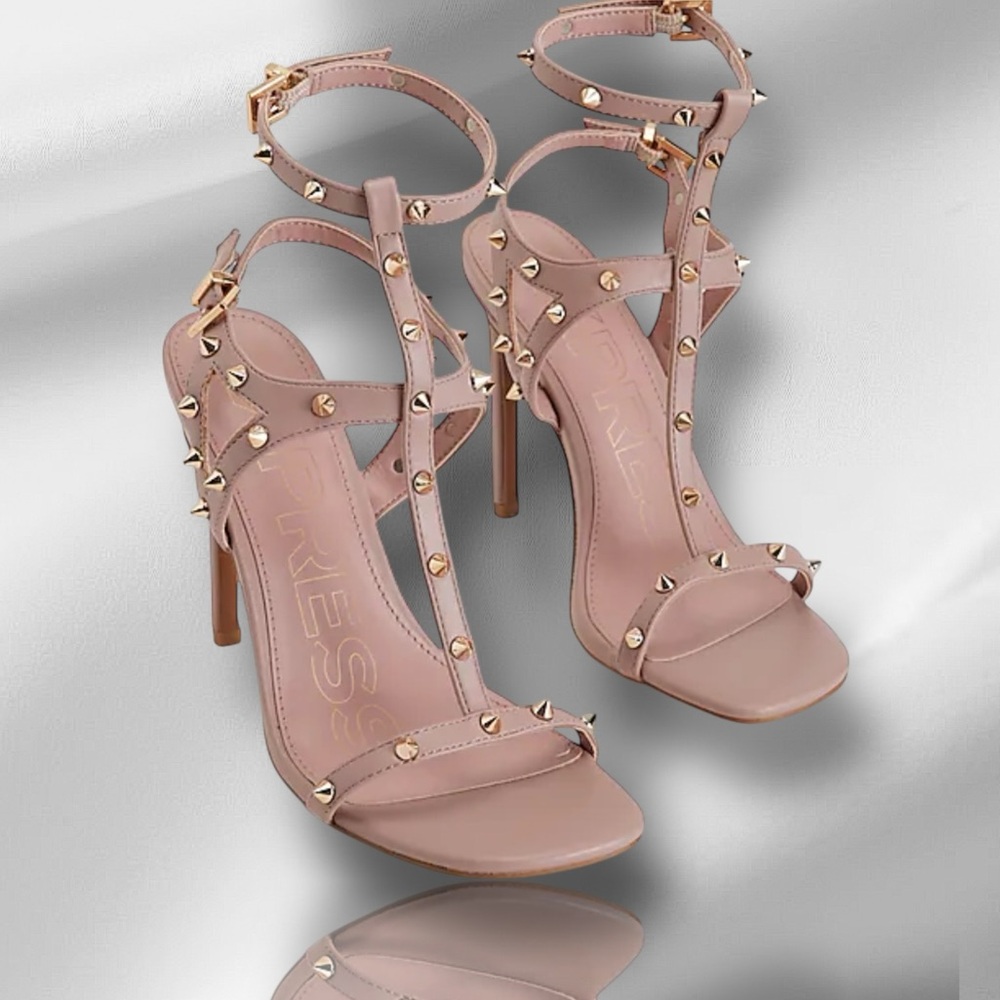 Studded Strappy Heeled Sandals